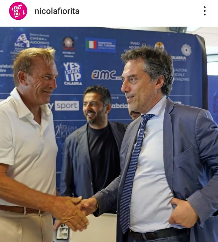 Kevin Costner con Nicola Fiorita