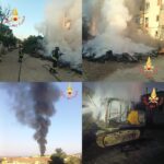 Lamezia T. (Cz), vasto incendio pneumatici in zona industriale