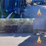 Simeri C. (Cz), Tir diretto ad azienda del posto si ribalta. Autista ferito. Traffico rallentato