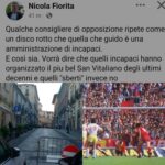 Catanzaro, “ultimi giorni di Pompei” (in realta mesi, purtroppo) era Fiorita. Nick rompe argini e a S.Vitaliano adotta stile… irriverente su Fb, somigliando a Lecce di Barbas nel 1986