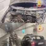 Catanzaro, auto a fuoco in galleria Sansinato